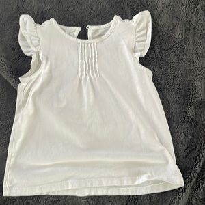Janie and jack white flutter sleeve top